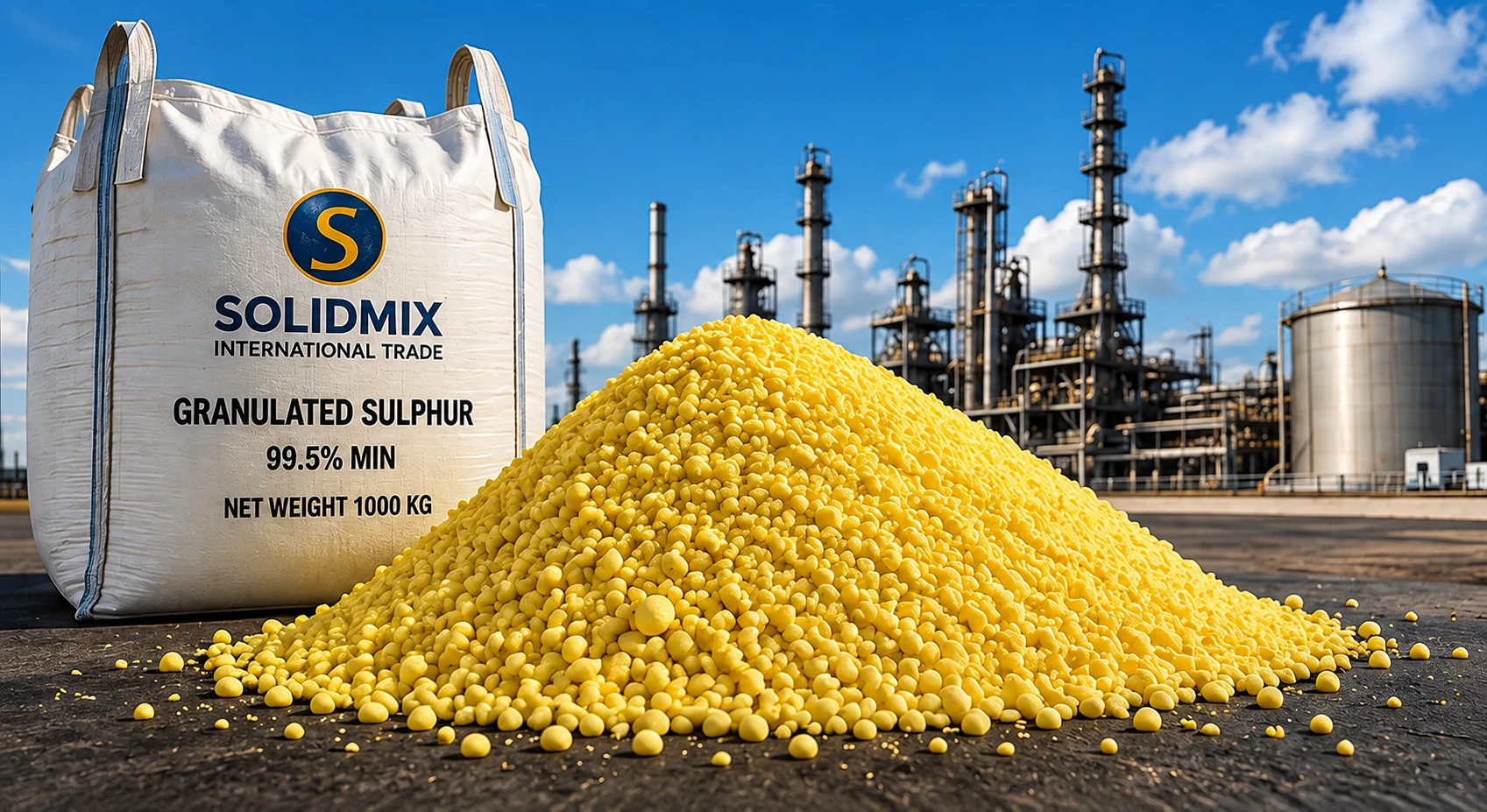 Granulated Sulphur — 1,000 KG Jumbo Bag (FIBC)
